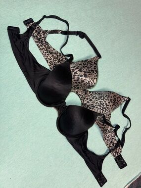 Maidenform set of2 36C underwire Black beige lightly padded smooth bras, #09402C